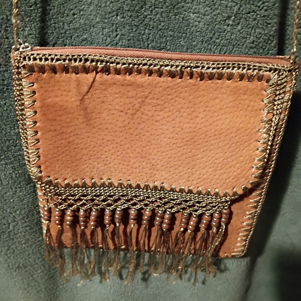 Brown Fringe Crossbody Bag